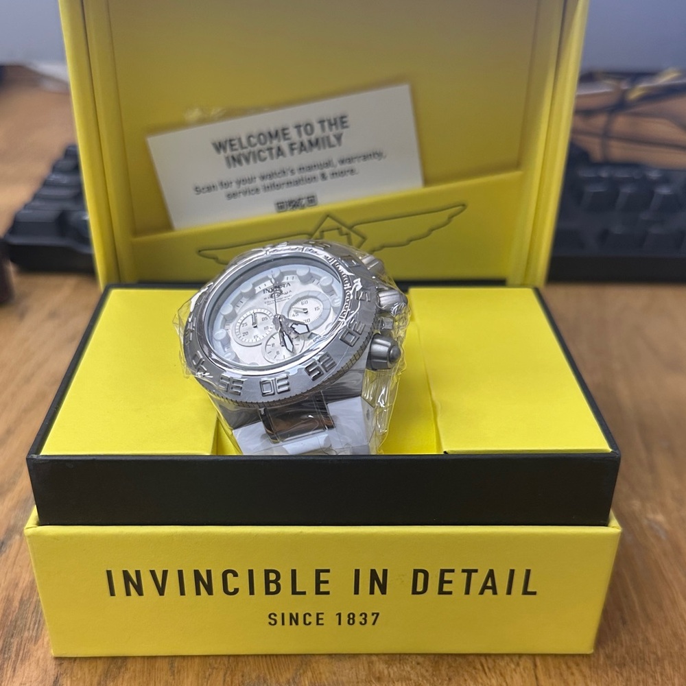 Invicta Silver Watch with White Dial